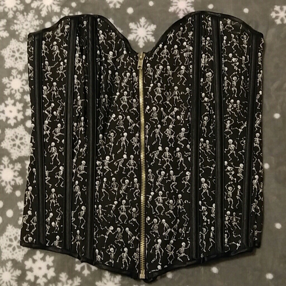 Skeleton Print Corset